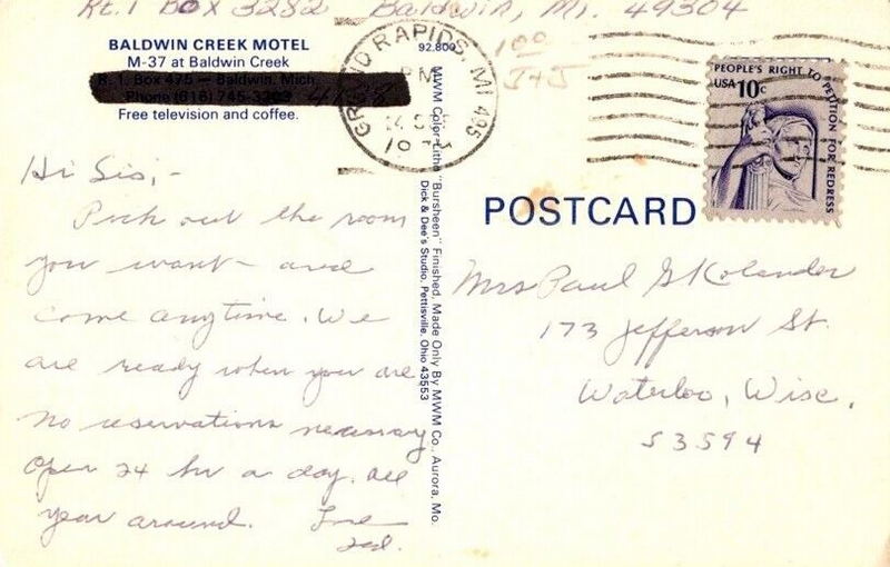 Baldwin Creek Lodge (Baldwin Creek Motel) - Old Postcard